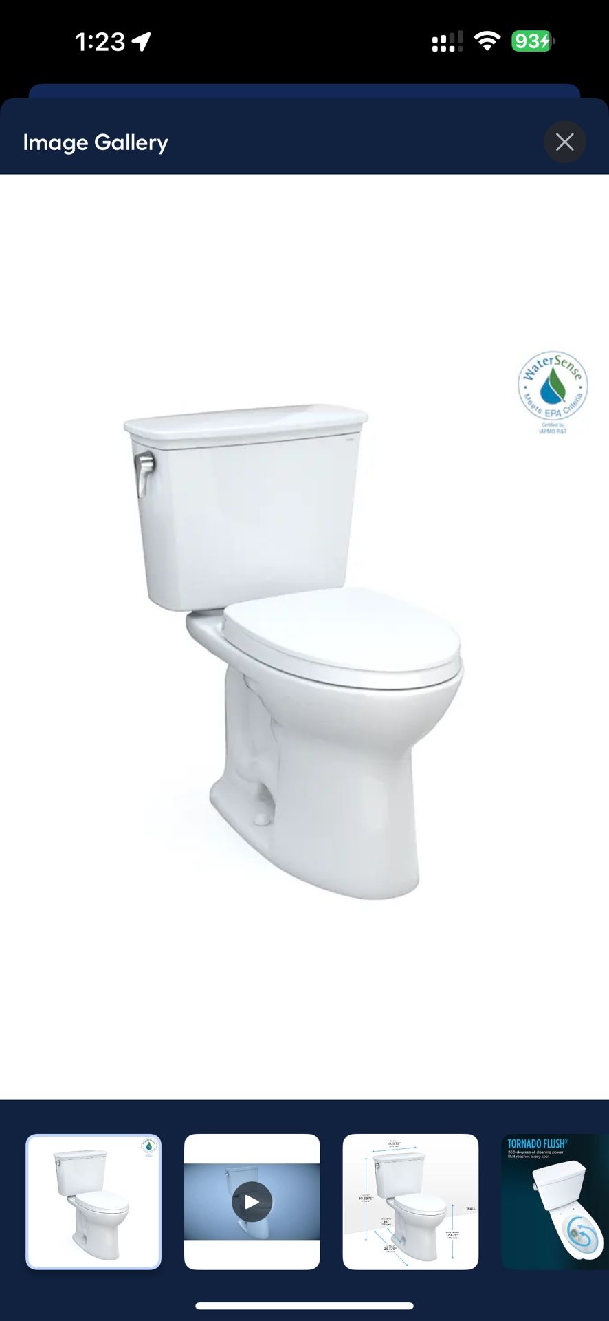 TOTO Drake Transitional Toilet – Elongated Bowl (10” Rough-In) with SoftClose Seat – As New