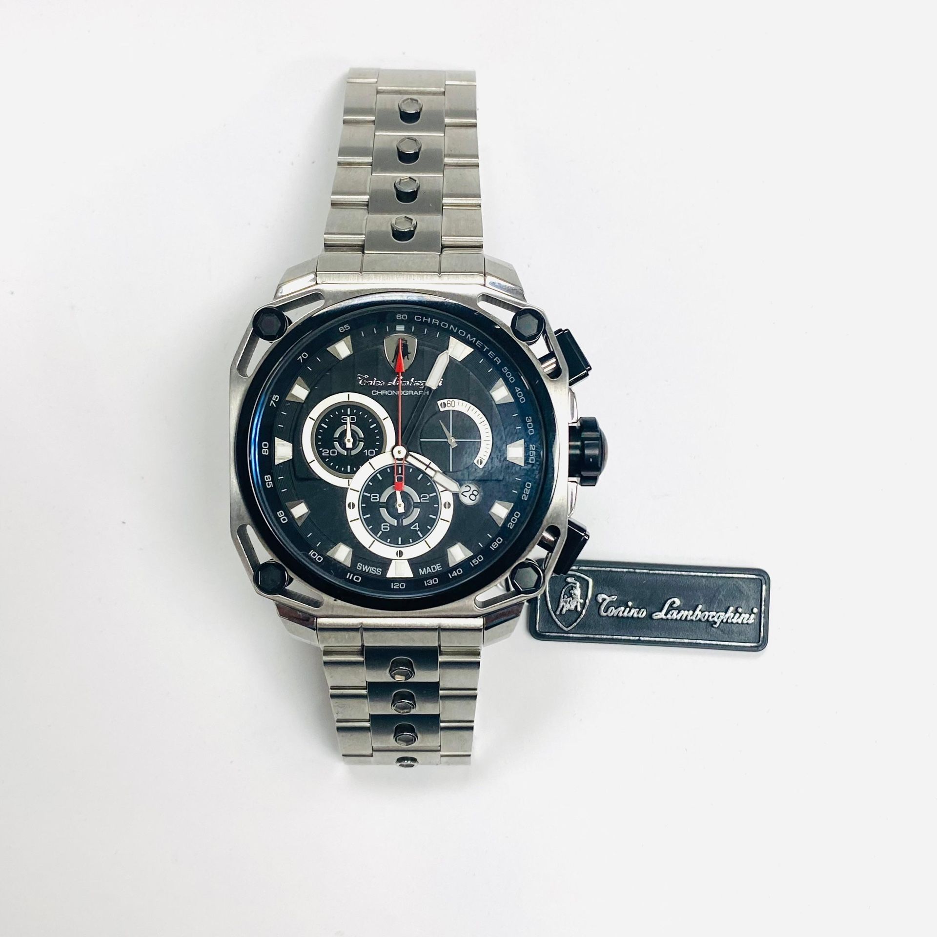 NEW Tonino Lamborghini 4 Screws 4830 Chronographic Watch Black for