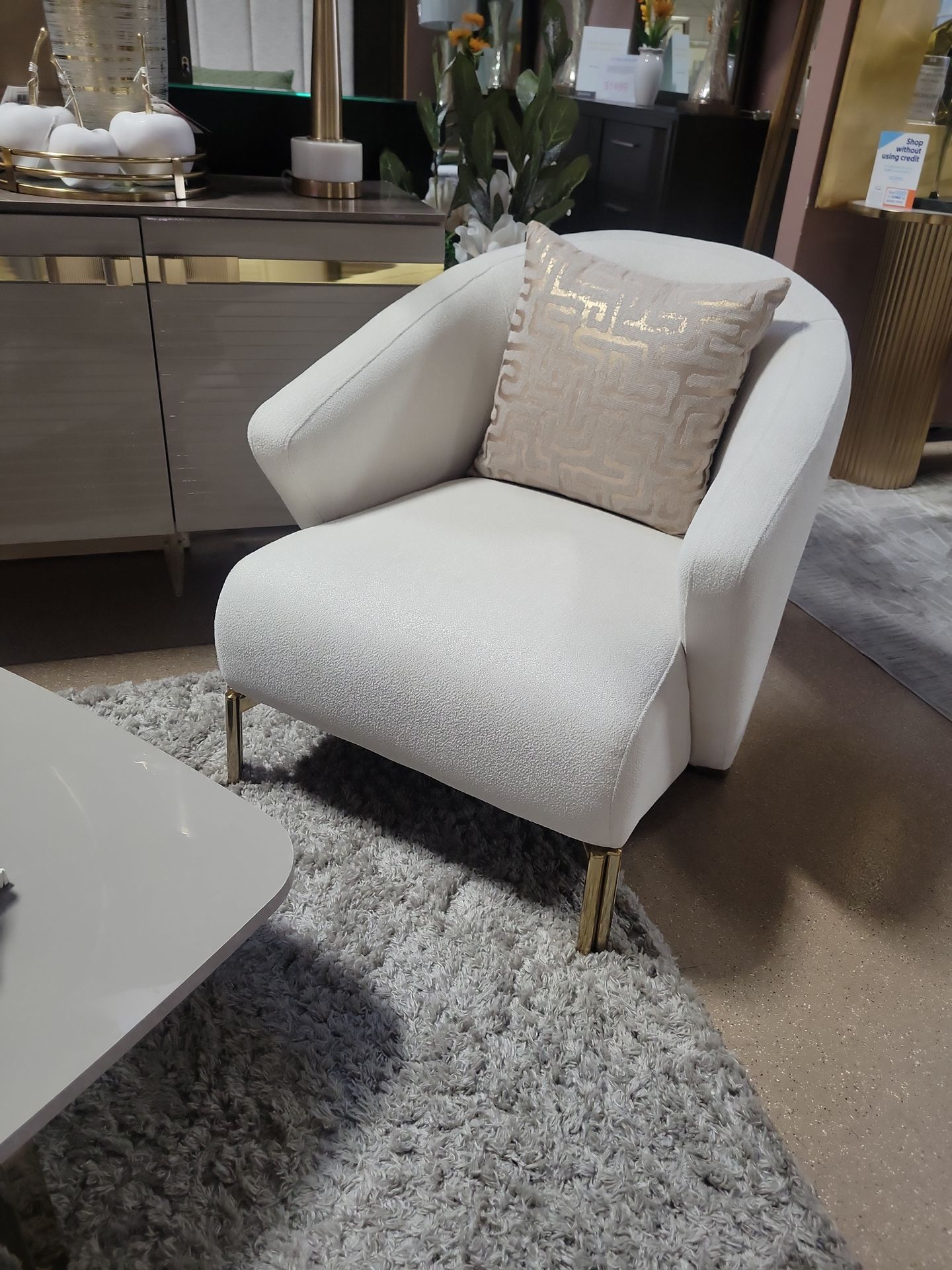 Modern accent cream chair