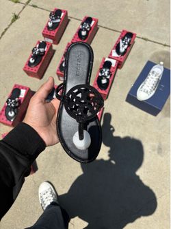 Black Tory Burch Rhinestones Sandals