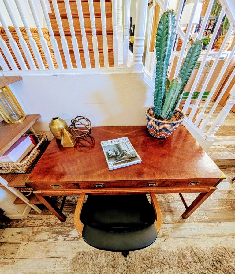 Antique Campaign Maple Desk