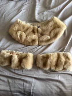 Vintage MINK COLAR + CUFFS for designers