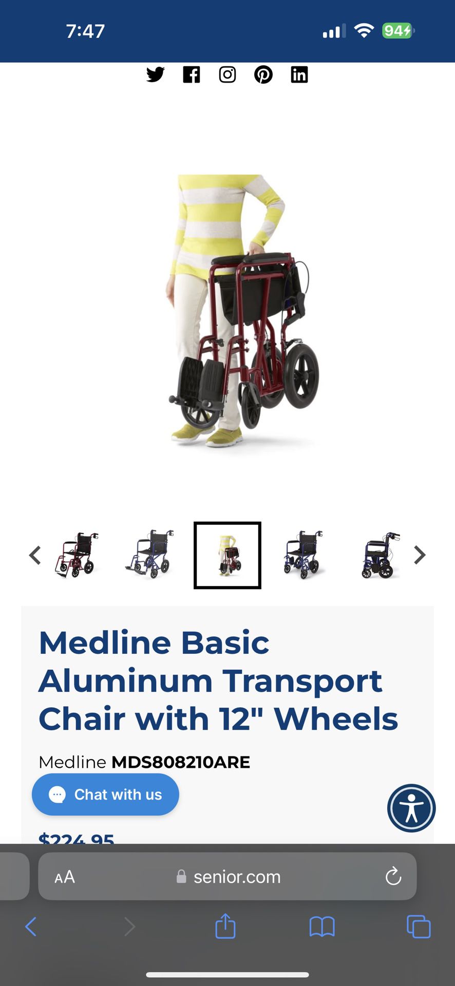 Medline Transport Chair