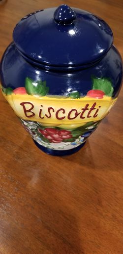 Biscotti canister / glazed ceramic