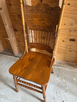 High End Vintage Solid Pressed Back Rustic Country Style Dining Chair