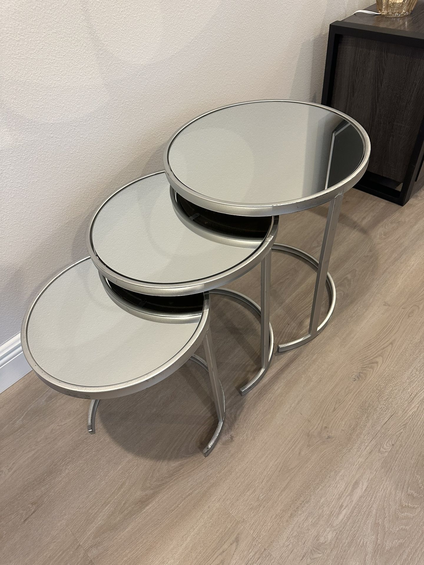 Modern Mirrored Nesting Tables 