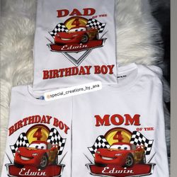 Custom made family birthday shirts 🏁🥳  Any theme can be created 