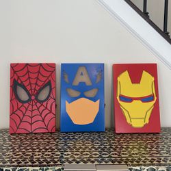 Set Of Light Up Superhero Pictures