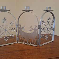 Reindeer And Snowflakes Candle Holder