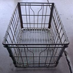 Vintage metal milk crate