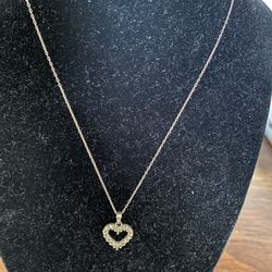Sterling Heart Pendant Sterling 16” Necklace