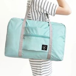 Turquoise Foldable Travel Bag - Lightweight and Waterproof