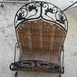 Wicker and Metal Magazine Rack