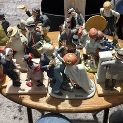 The 12 Norman Rockwell porcelain figurines complete set