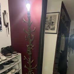 Y2K 2000s Rustic Antler Mountain Lodge / Cabin Floor Lamp