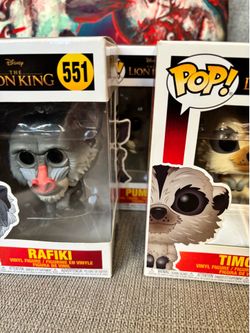 Lion King Live Action Funko Pops Timon, Pumba, And Rafiki Disney