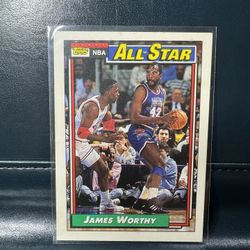 1992-93 Topps NBA All-Star James Worthy basketball card, number 108 in the set. 
