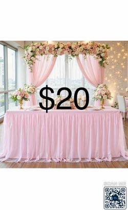 Pink Tablecloths for 6 Foot Rectangle Tables Tulle Tablecloth Fitted Pink Table Cloth Rectangle 6ft Stretch Spandex Table Covers for Baby Shower Girls