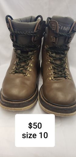 Brown work boots