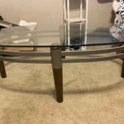 Glass Coffee Table And Matching Side Table 