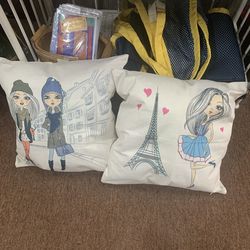 Pair Of Paris Pillows
