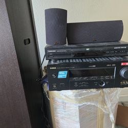 stereo equipment and 4 wall speakers and DVD player