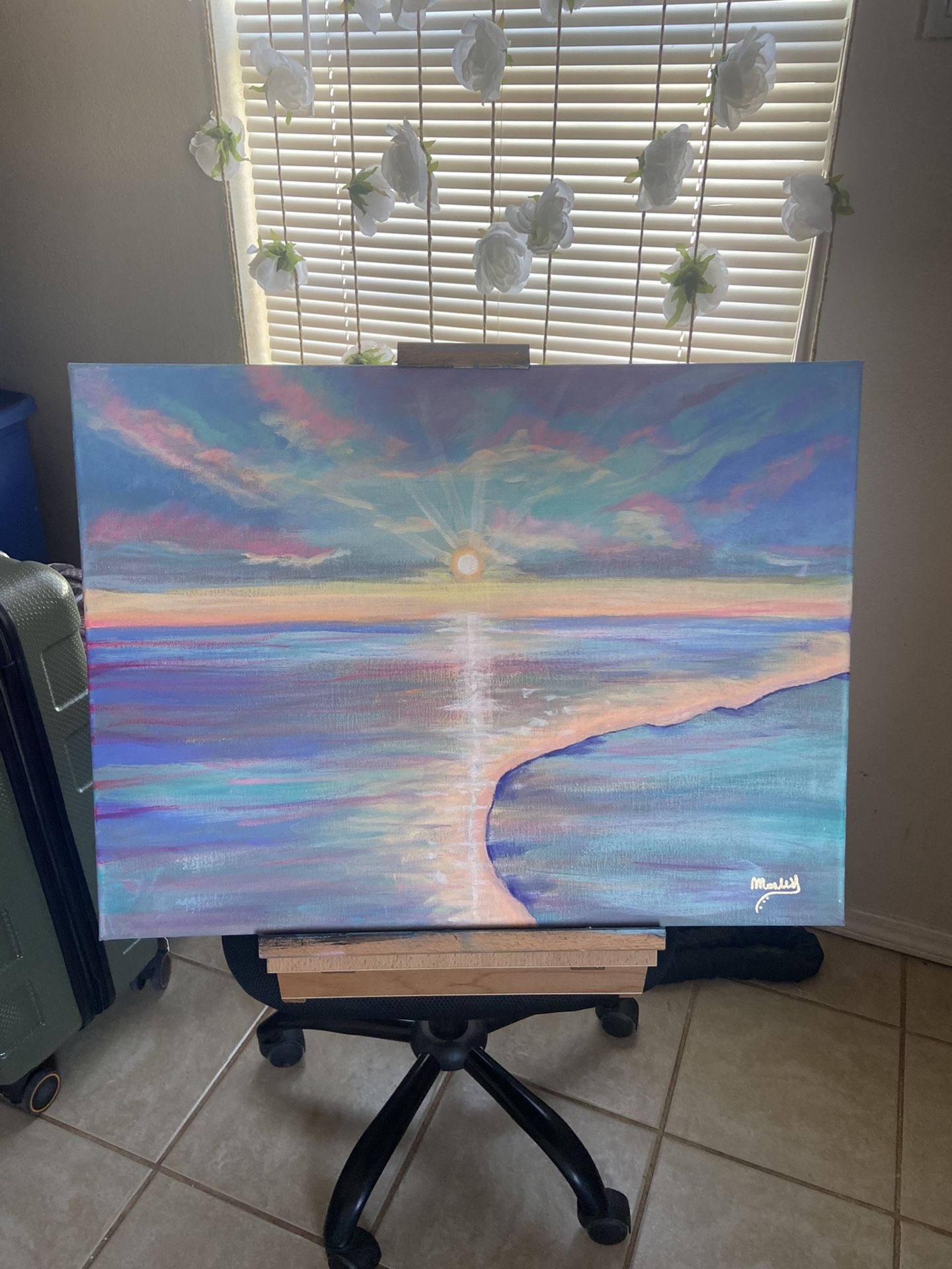 Canvas painting by hand Of “DREAM BEACH”