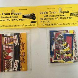 Plasticville Train Window Sign Store Inserts Supermarket & 5 & 10 $5 for both packs together