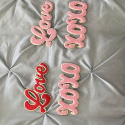 NEW Valentine chenille patches - Sold In Pairs Of 2