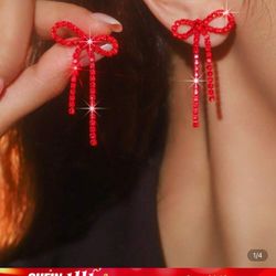 Red Ribbon Romance Earrings