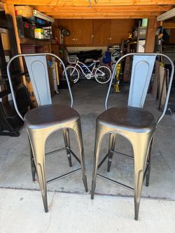 Restoration Hardware Metal Barstools