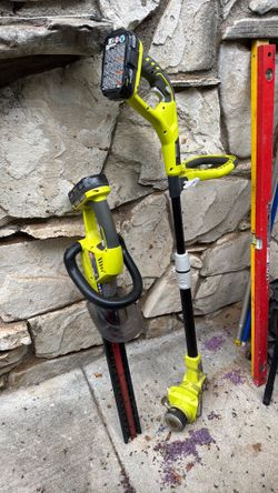 ryobi hedge trimmer and weed eater. works great.