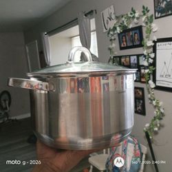 Bergner Stainless Steel Stock Pot with Glass Lid
