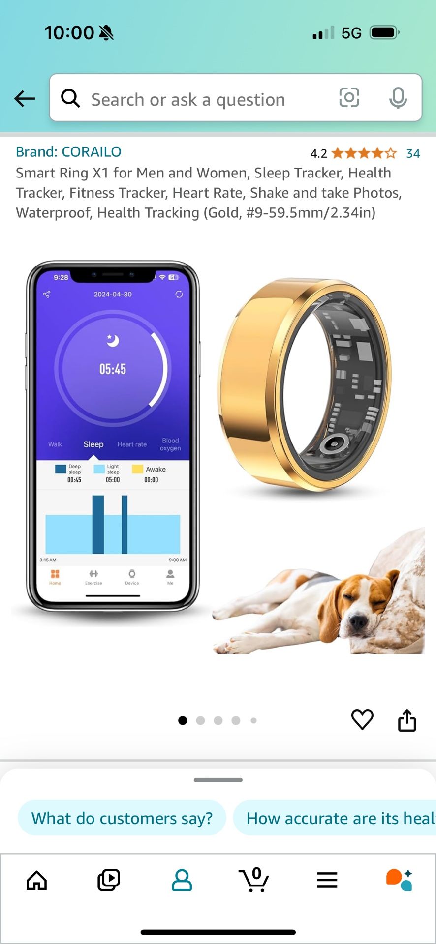 OURA RING DUPE - Smart ring - CORAILO, Gold, Women’s Size 8
