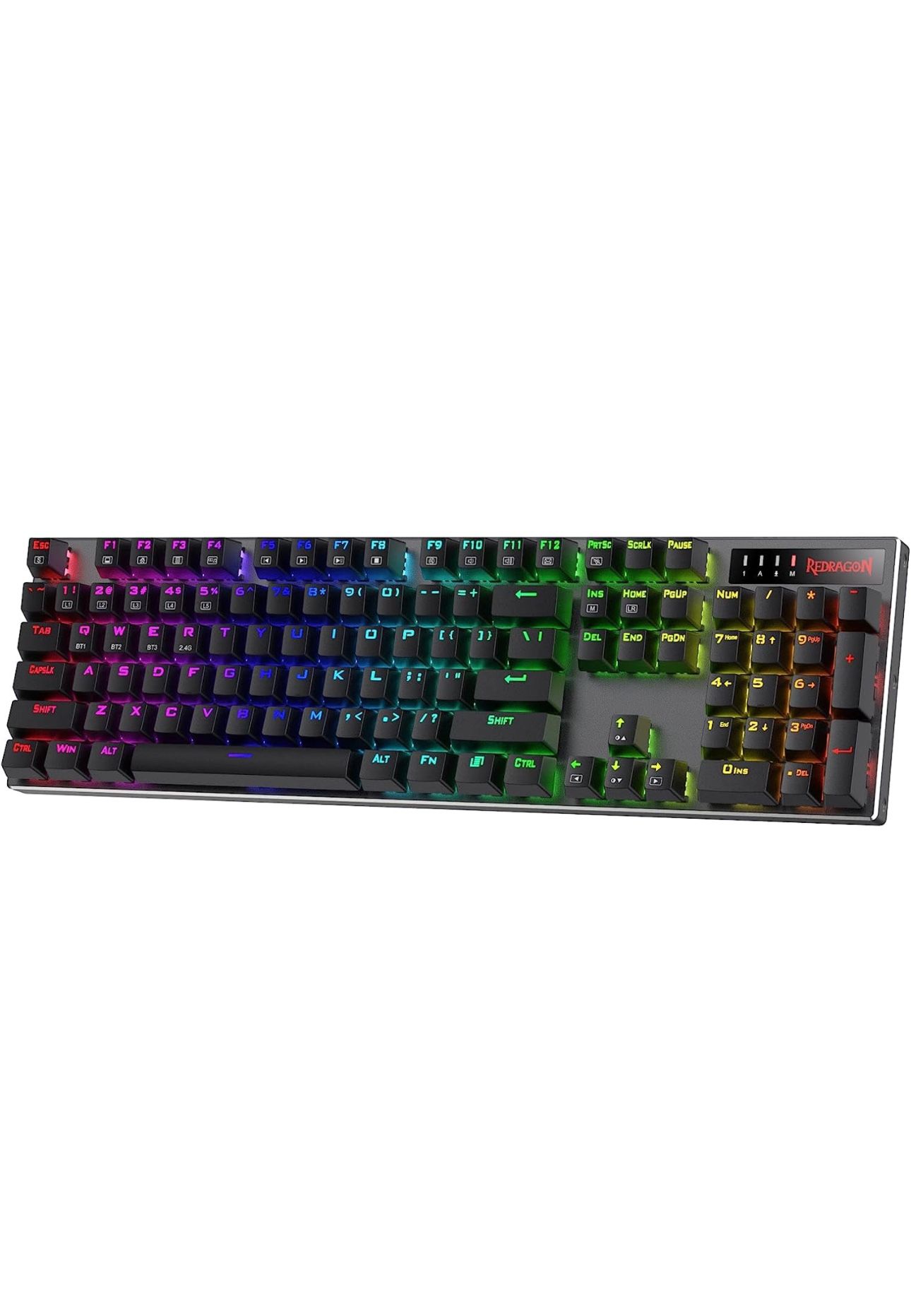 Redragon K556 PRO Upgraded Wireless RGB Gaming Keyboard, BT/2.4Ghz Tri-Mode Aluminum Mechanical Keyboard w/No-Lag Connection, Hot-Swap Linear Quiet