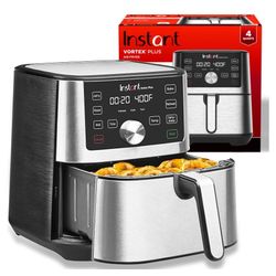 Instant Pot Vortex Plus 4QT Air Fryer, Custom Program Options, 6-in-1 Functions Crisps, Broils, Roasts