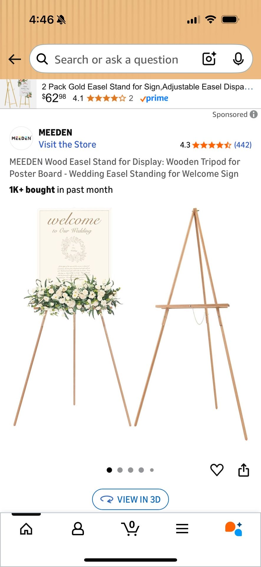 4 Wooden Easels
