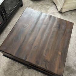 Dark Brown Wood Coffee Table