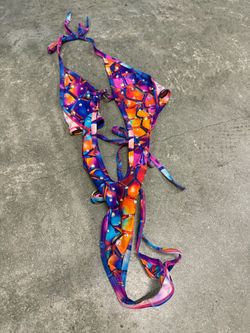 Colorful Rhinestone Bikini Stripper  one piece
