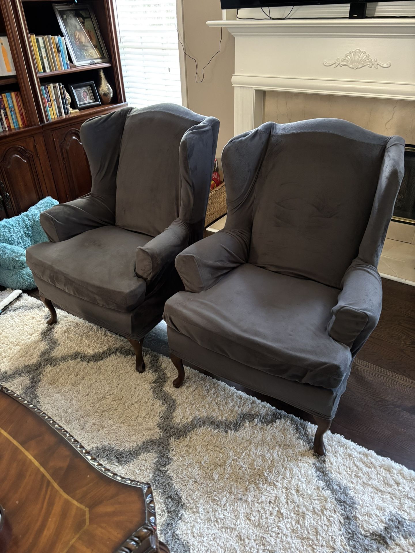 Two High Back Chairs For $25 Each 