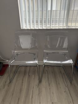 2 IKEA TOBIAS Dining Chairs (Transparent)