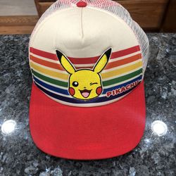Pokémon Pikachu Snap Back Hat.  Adult Size Fits Most.  Preowned Washed In A Hat Washer 