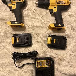 DeWalt 20V MAX Cordless Brushed 2 Tool Compact Drill and Impact Driver Kit