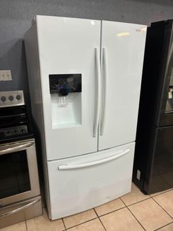 3 door refrigerator 😍 white 🎉 Affordable appliances are waiting for you—$50 down!