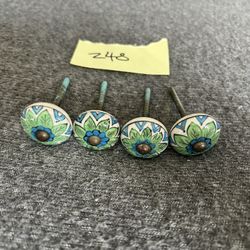 Lot of 4 vintage furniture dresser chest handle pulls. Ornate