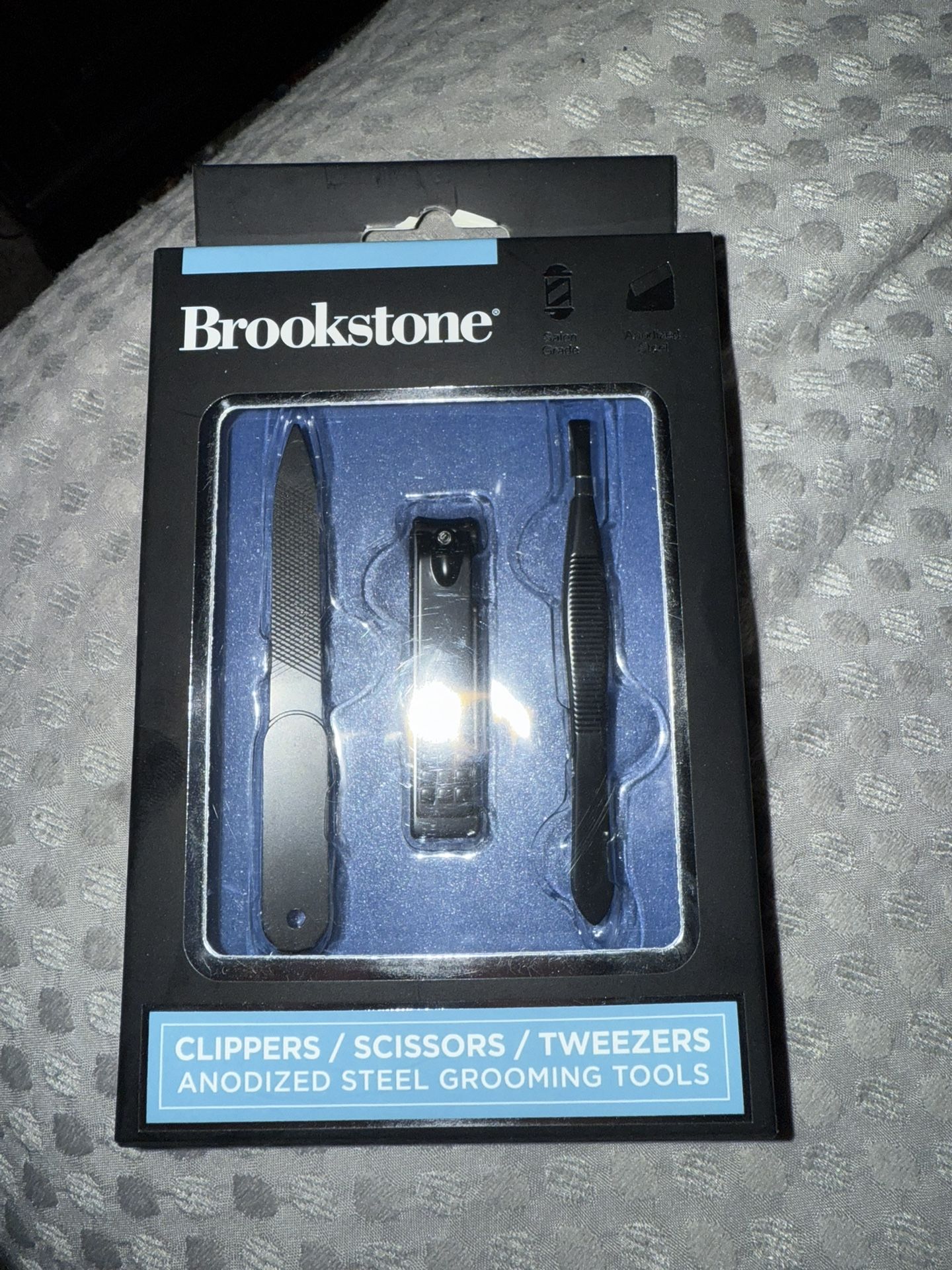 NIP BROOKSTONE CLIPPER TWEEZER NAIL FILE SET