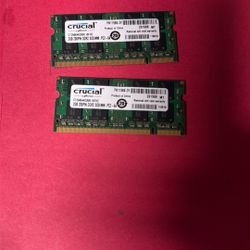 4GB (2x2GB) Crucial DDR2 800MHz SODIMM Laptop RAM PC2-6400 CL6