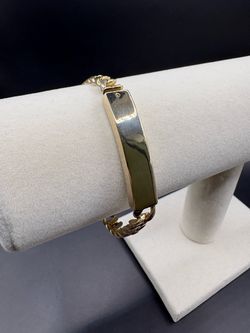 14K Classic Cuban Link ID Bracelet 7.5” 8-8.65mm