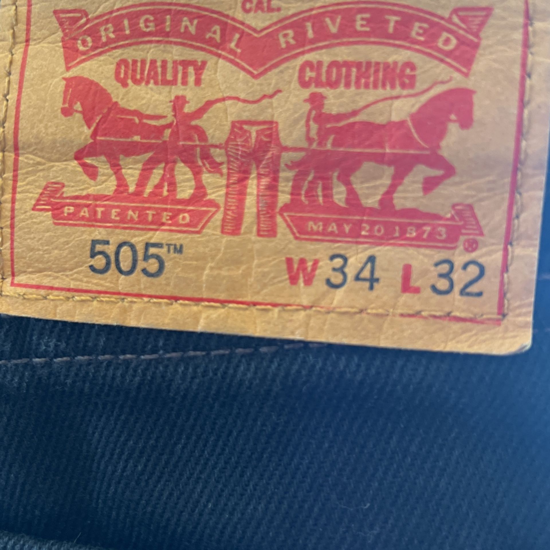 505 Black Levi’s 34x32 Brand New