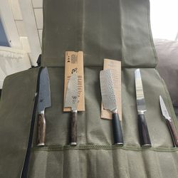 Waxed Canvas Chef Knife Roll 